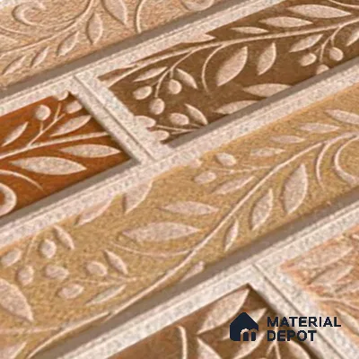 Floral Look Wall Tile TL 09428 | Matte Finish 2 ft x 1 ft Ceramic Tile - 9 mm | Suitable For Modern Facades, Outdoor Cladding, Feature Wall | Please Expect a Slight Variation of Pattern