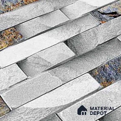 Stacked Stone Look Wall Tile TL 09432 | Matte Finish 2 ft x 1 ft Ceramic Tile - 9 mm | Suitable For Modern Facades, Outdoor Cladding, Feature Wall