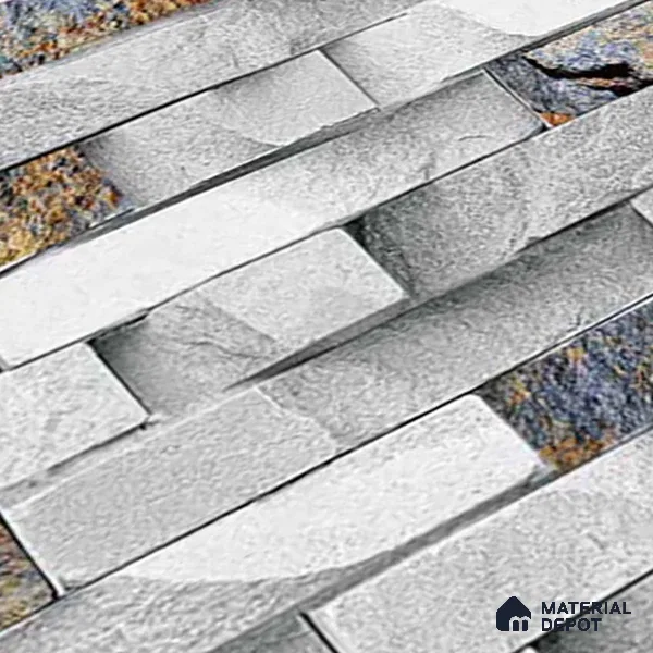 Stacked Stone Look Wall Tile TL 09432 | Matte Finish 2 ft x 1 ft Ceramic Tile - 9 mm | Suitable For Modern Facades, Outdoor Cladding, Feature Wall
