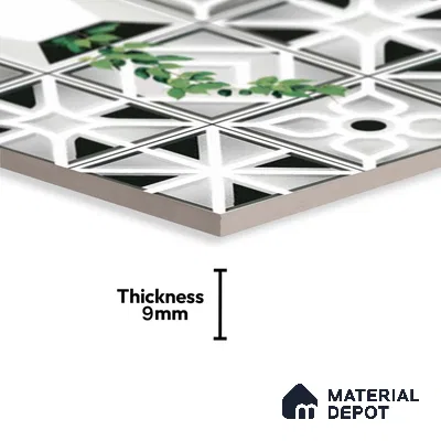 Patterned Look Wall Tile TL 09431 | Matte Finish 2 ft x 1 ft Ceramic Tile - 9 mm | Suitable For Modern Facades, Outdoor Cladding, Feature Wall | Please Expect a Slight Variation of Pattern