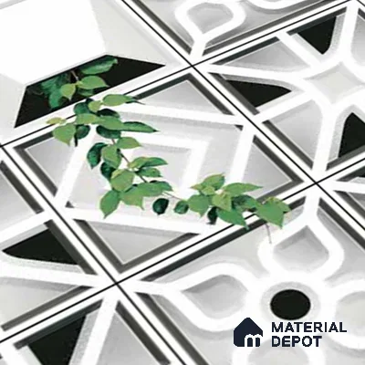 Patterned Look Wall Tile TL 09431 | Matte Finish 2 ft x 1 ft Ceramic Tile - 9 mm | Suitable For Modern Facades, Outdoor Cladding, Feature Wall | Please Expect a Slight Variation of Pattern