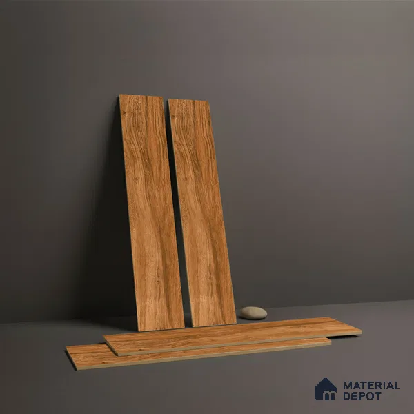 Wood Look Floor Tile TL 09518 | Matte Finish 3.28 ft x 0.66 ft Vitrified Tile - 9 mm | Suitable For Kitchen, Bathroom, Bedroom & Office | 2-3 mm Spacer is Mandatory
