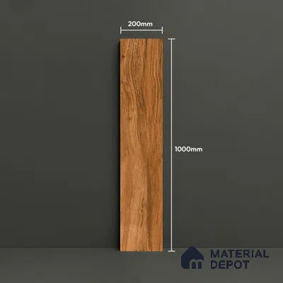 Wood Look Floor Tile TL 09518 | Matte Finish 3.28 ft x 0.66 ft Vitrified Tile - 9 mm | Suitable For Kitchen, Bathroom, Bedroom & Office | 2-3 mm Spacer is Mandatory