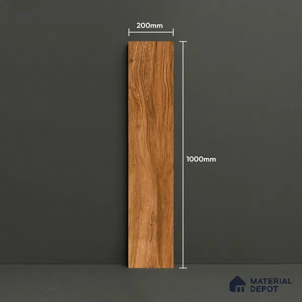 Wood Look Floor Tile TL 09518 | Matte Finish 3.28 ft x 0.66 ft Vitrified Tile - 9 mm | Suitable For Kitchen, Bathroom, Bedroom & Office | 2-3 mm Spacer is Mandatory