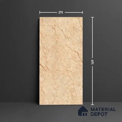 TL 10312 B  Look Floor & Wall Tile Florite Camel 4 ft x 2 ft Matte Finish Vitrified Tile - 9 mm