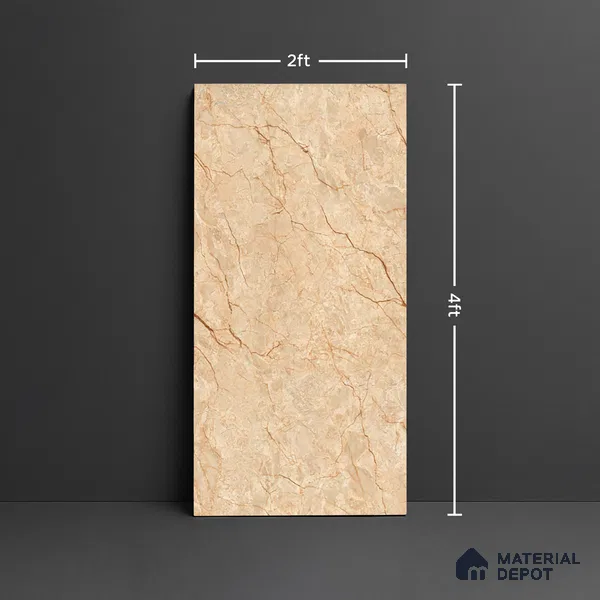 TL 10312 B  Look Floor & Wall Tile Florite Camel 4 ft x 2 ft Matte Finish Vitrified Tile - 9 mm