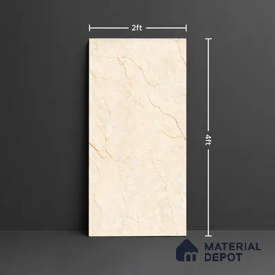 TL 10312  Look Floor & Wall Tile Florite Beige 4 ft x 2 ft Matte Finish Vitrified Tile - 9 mm