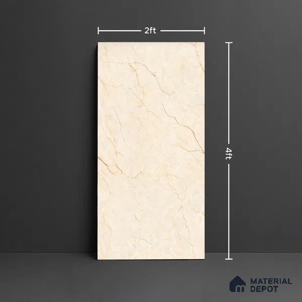 TL 10312  Look Floor & Wall Tile Florite Beige 4 ft x 2 ft Matte Finish Vitrified Tile - 9 mm