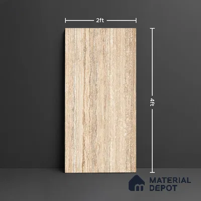 TL 10315 B  Look Floor & Wall Tile Latina Travertino Brown 4 ft x 2 ft Matte Finish Vitrified Tile - 9 mm