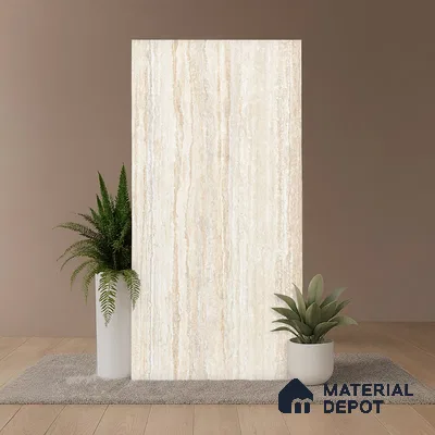 TL 10315  Look Floor & Wall Tile Latina Travertino Bone 4 ft x 2 ft Matte Finish Vitrified Tile - 9 mm