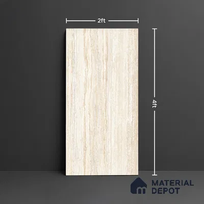 TL 10315  Look Floor & Wall Tile Latina Travertino Bone 4 ft x 2 ft Matte Finish Vitrified Tile - 9 mm