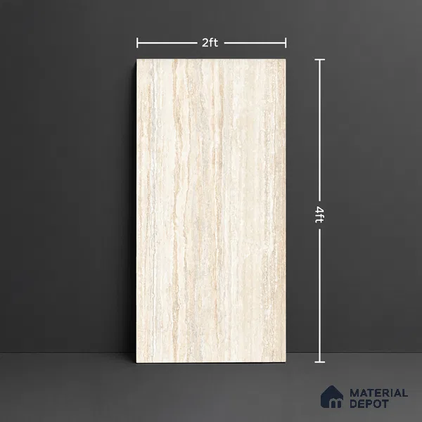 TL 10315  Look Floor & Wall Tile Latina Travertino Bone 4 ft x 2 ft Matte Finish Vitrified Tile - 9 mm