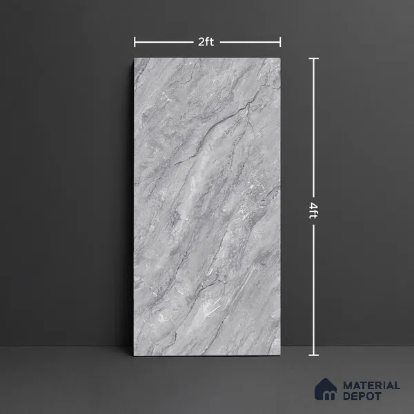 Marble Look Wall & Floor Tile TL 09021 | Matte Finish 4 ft x 2 ft Vitrified Tile - 9 mm | Suitable For Kitchen, Bathroom, Bedroom & Office