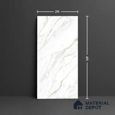 Marble Look Wall & Floor Tile TL 08921 | Matte Finish 4 ft x 2 ft Vitrified Tile - 9 mm | Suitable For Kitchen, Bathroom, Bedroom & Office