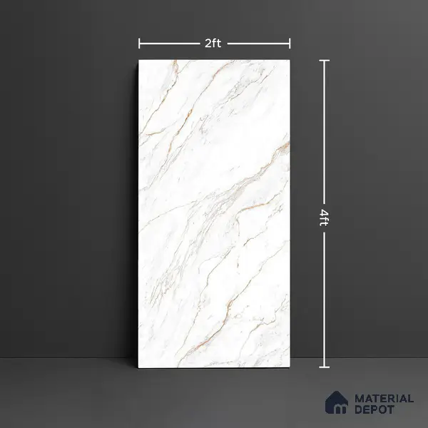 Marble Look Wall & Floor Tile TL 08921 | Matte Finish 4 ft x 2 ft Vitrified Tile - 9 mm | Suitable For Kitchen, Bathroom, Bedroom & Office