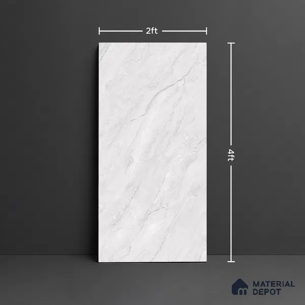 Marble Look Wall & Floor Tile TL 09022 | Matte Finish 4 ft x 2 ft Vitrified Tile - 9 mm | Suitable For Kitchen, Bathroom, Bedroom & Office