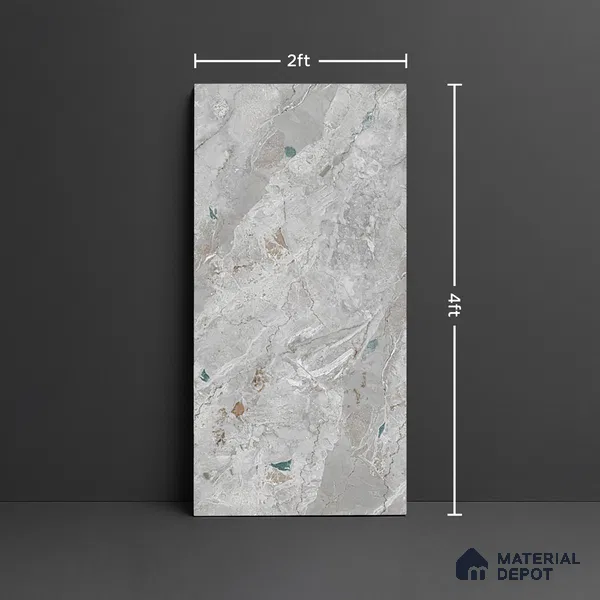 Marble Look Wall & Floor Tile TL 09017 | Matte Finish 4 ft x 2 ft Vitrified Tile - 9 mm | Suitable For Kitchen, Bathroom, Bedroom & Office
