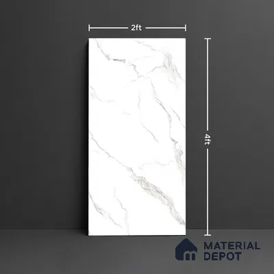 Marble Look Wall & Floor Tile TL 09016 | Matte Finish 4 ft x 2 ft Vitrified Tile - 9 mm | Suitable For Kitchen, Bathroom, Bedroom & Office
