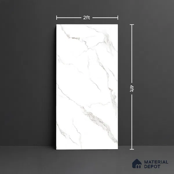 Marble Look Wall & Floor Tile TL 09016 | Matte Finish 4 ft x 2 ft Vitrified Tile - 9 mm | Suitable For Kitchen, Bathroom, Bedroom & Office