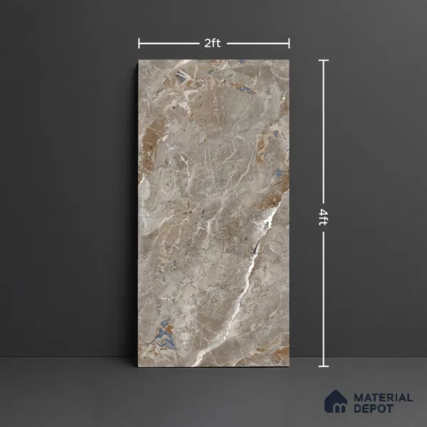 Marble Look Wall & Floor Tile TL 08928 | Matte Finish 4 ft x 2 ft Vitrified Tile - 9 mm | Suitable For Kitchen, Bathroom, Bedroom & Office