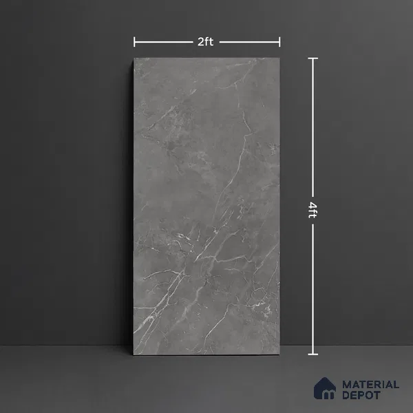 Marble Look Wall & Floor Tile TL 09013 | Matte Finish 4 ft x 2 ft Vitrified Tile - 9 mm | Suitable For Kitchen, Bathroom, Bedroom & Office