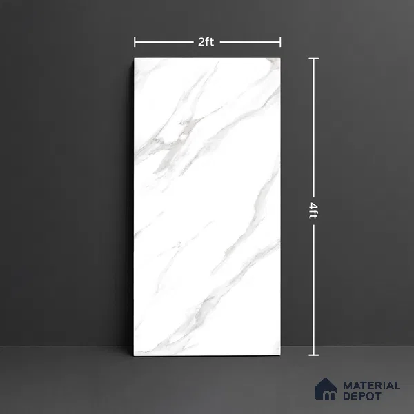 Marble Look Wall & Floor Tile TL 08920 | Matte Finish 4 ft x 2 ft Vitrified Tile - 9 mm | Suitable For Kitchen, Bathroom, Bedroom & Office