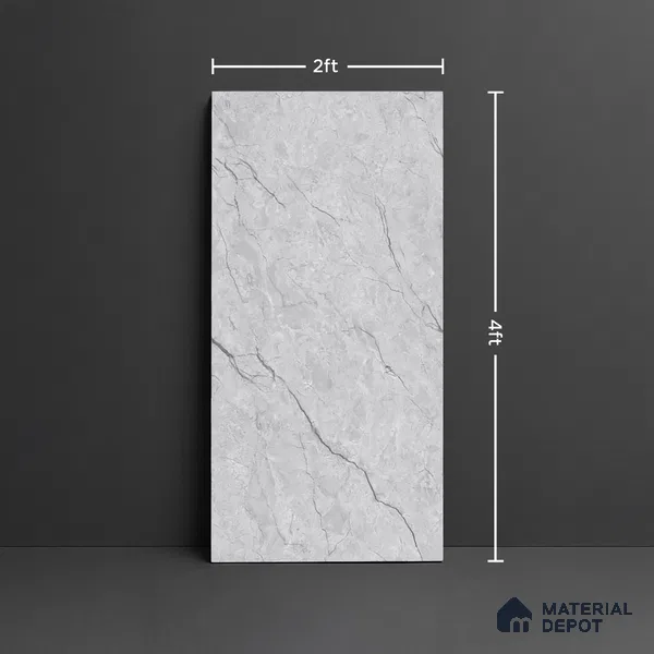 Marble Look Wall & Floor Tile TL 08923 | Matte Finish 4 ft x 2 ft Vitrified Tile - 9 mm | Suitable For Kitchen, Bathroom, Bedroom & Office