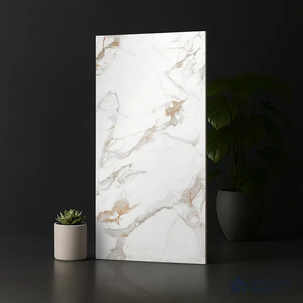 Marble Look Wall & Floor Tile TL 09015 | Matte Finish 4 ft x 2 ft Vitrified Tile - 9 mm | Suitable For Kitchen, Bathroom, Bedroom & Office