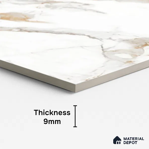 Marble Look Wall & Floor Tile TL 09015 | Matte Finish 4 ft x 2 ft Vitrified Tile - 9 mm | Suitable For Kitchen, Bathroom, Bedroom & Office