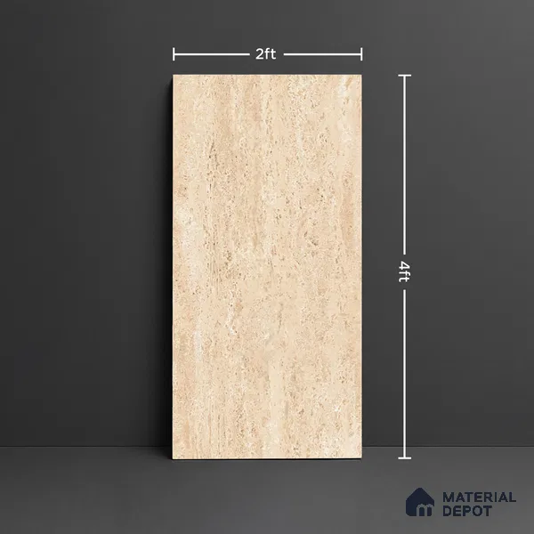 Stone Look Wall & Floor Tile TL 09012 | Matte Finish 4 ft x 2 ft Vitrified Tile - 9 mm | Suitable For Kitchen, Bathroom, Bedroom & Office