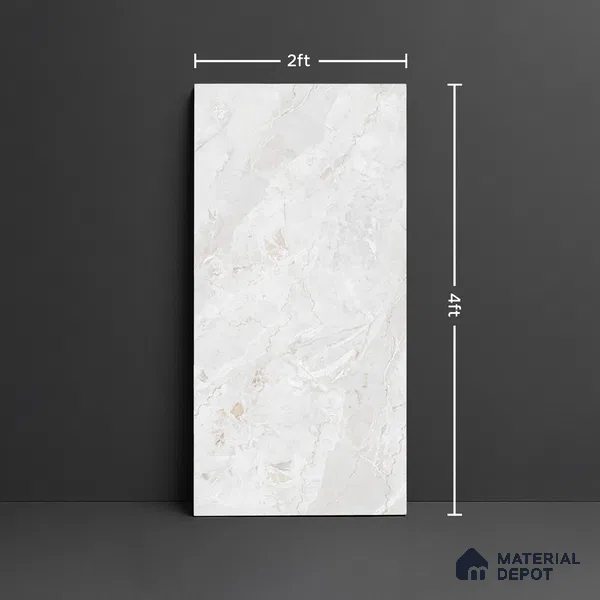 Marble Look Wall & Floor Tile TL 09018 | Matte Finish 4 ft x 2 ft Vitrified Tile - 9 mm | Suitable For Kitchen, Bathroom, Bedroom & Office