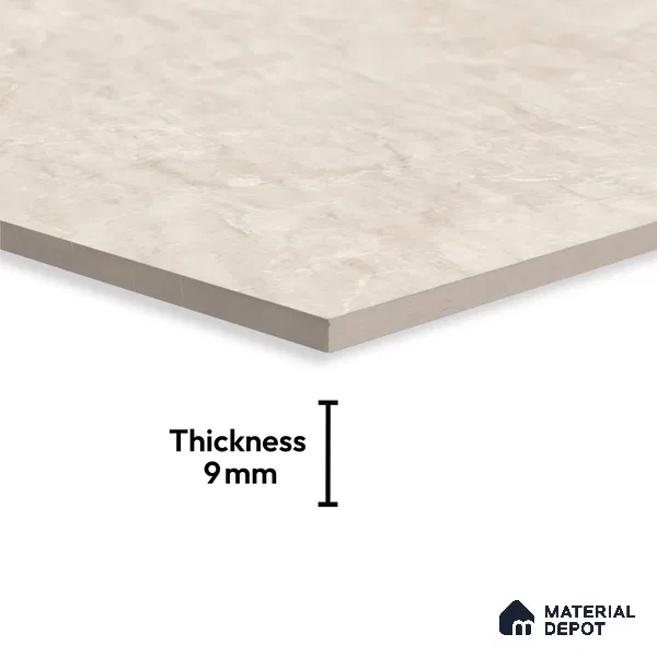 Large Format Marble Floor & Wall Tile TL 10323 Georgio Beach Carving Matte Finish Vitrified Tile - 9 mm | Suitable for | Adhesive and Spacers Must be Used During Installation