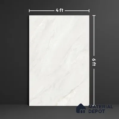 TL 10322 Look Floor & Wall Tile OP Iceland Bianco 6 ft x 4 ft Matte Finish Vitrified Tile - 9 mm | Adhesive and Spacers Must be Used During Installation