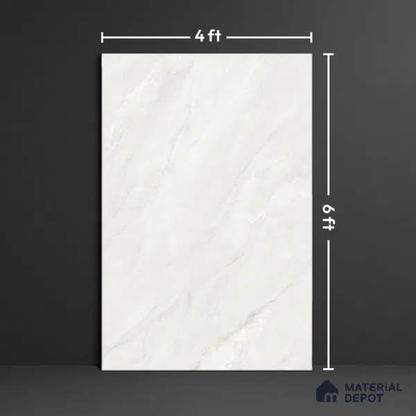 TL 10322 Look Floor & Wall Tile OP Iceland Bianco 6 ft x 4 ft Matte Finish Vitrified Tile - 9 mm | Adhesive and Spacers Must be Used During Installation