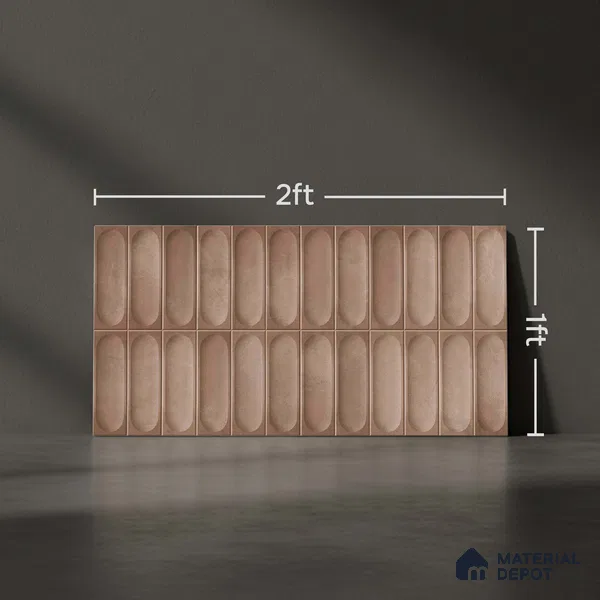 Faux Subway Look Luna Brown TL 09792 B 2 ft x 1 ft Matte Finish Ceramic Wall Tile - 9 mm