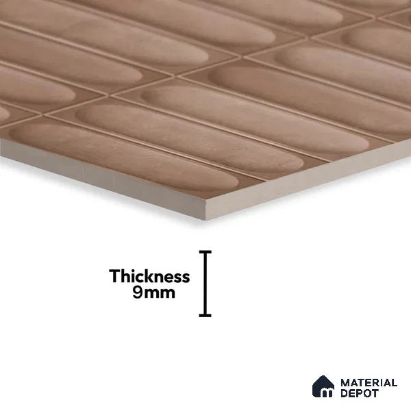 Faux Subway Look Luna Brown TL 09792 B 2 ft x 1 ft Matte Finish Ceramic Wall Tile - 9 mm