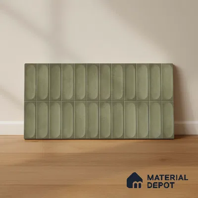 Faux Subway Look Luna Green TL 09792 C 2 ft x 1 ft Matte Finish Ceramic Wall Tile - 9 mm