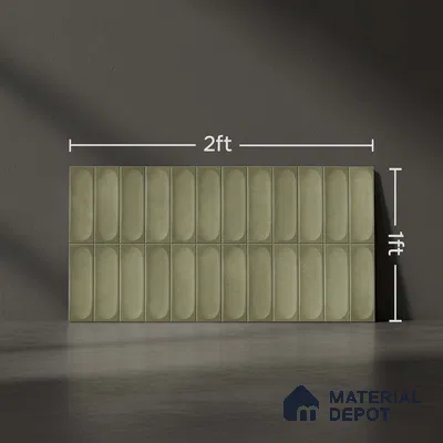 Faux Subway Look Luna Green TL 09792 C 2 ft x 1 ft Matte Finish Ceramic Wall Tile - 9 mm
