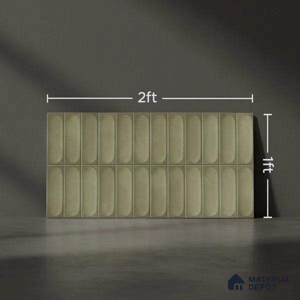 Faux Subway Look Luna Green TL 09792 C 2 ft x 1 ft Matte Finish Ceramic Wall Tile - 9 mm