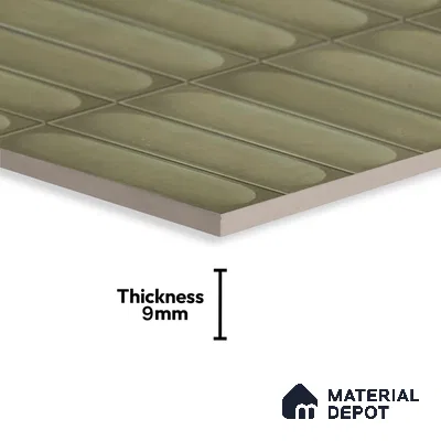 Faux Subway Look Luna Green TL 09792 C 2 ft x 1 ft Matte Finish Ceramic Wall Tile - 9 mm
