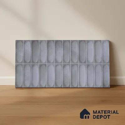 Faux Subway Wall Tile TL 09792 D Luna Grey 2 ft x 1 ft Matte Finish Ceramic Tile - 9 mm | Suitable For Kitchen Backsplash, Bathroom & Basin Accent