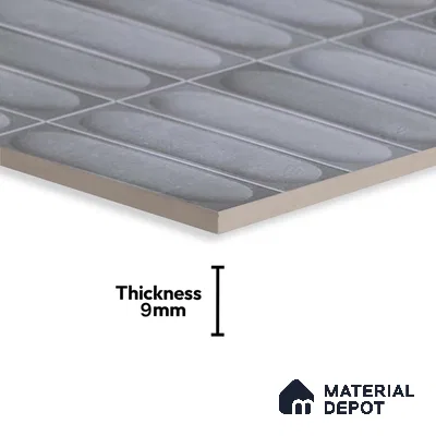 Faux Subway Wall Tile TL 09792 D Luna Grey 2 ft x 1 ft Matte Finish Ceramic Tile - 9 mm | Suitable For Kitchen Backsplash, Bathroom & Basin Accent
