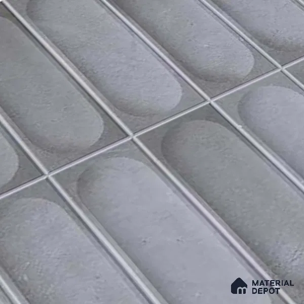 Faux Subway Wall Tile TL 09792 D Luna Grey 2 ft x 1 ft Matte Finish Ceramic Tile - 9 mm | Suitable For Kitchen Backsplash, Bathroom & Basin Accent