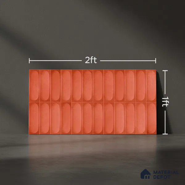 Faux Subway Look Luna Red TL 09792 E 2 ft x 1 ft Matte Finish Ceramic Wall Tile - 9 mm