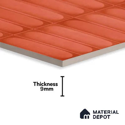 Faux Subway Look Luna Red TL 09792 E 2 ft x 1 ft Matte Finish Ceramic Wall Tile - 9 mm