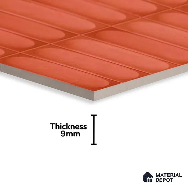 Faux Subway Look Luna Red TL 09792 E 2 ft x 1 ft Matte Finish Ceramic Wall Tile - 9 mm