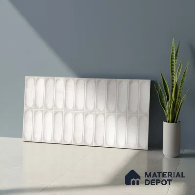 Faux Subway Look Luna White TL 09792 F 2 ft x 1 ft Matte Finish Ceramic Wall Tile - 9 mm