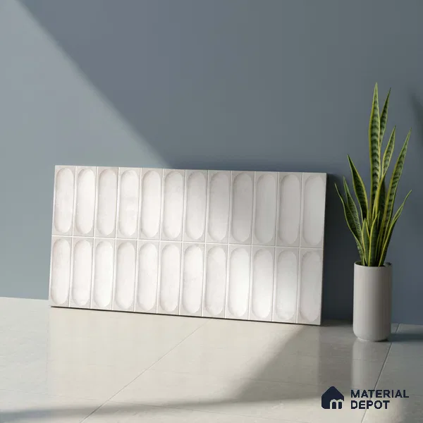 Faux Subway Look Luna White TL 09792 F 2 ft x 1 ft Matte Finish Ceramic Wall Tile - 9 mm