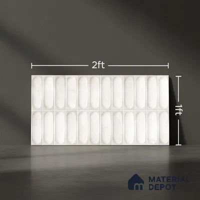Faux Subway Look Luna White TL 09792 F 2 ft x 1 ft Matte Finish Ceramic Wall Tile - 9 mm
