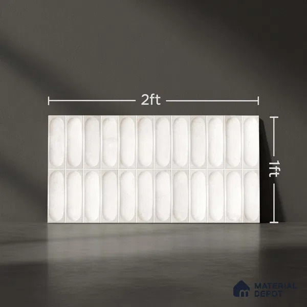 Faux Subway Look Luna White TL 09792 F 2 ft x 1 ft Matte Finish Ceramic Wall Tile - 9 mm